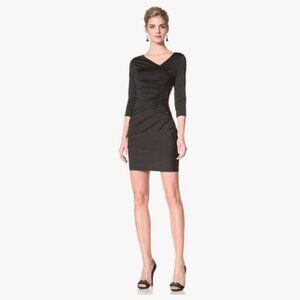 Marc New York Ruched & Sequined Little Black Dress